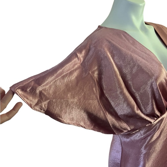 Free People‎ Beatrice Satin Maxi Dress Pink/rose size 8 NWT - Picture 8 of 16